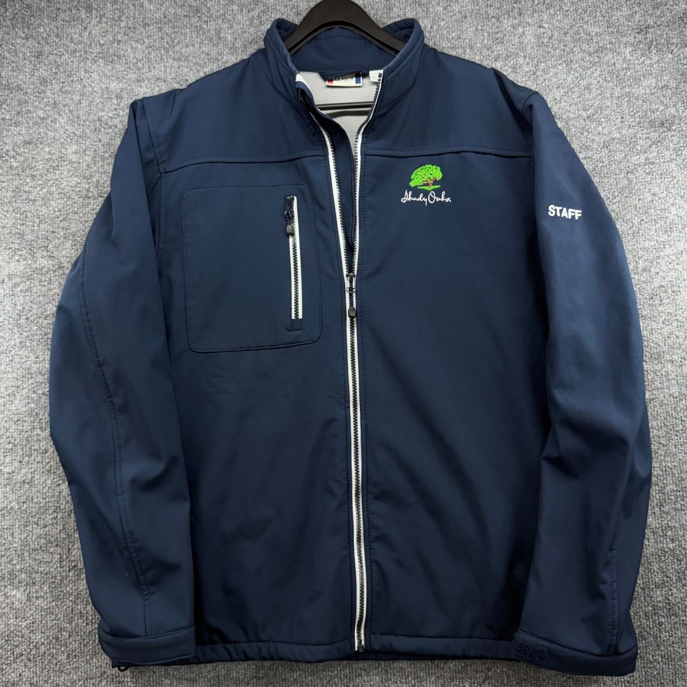 Clique‎ Mens Shady Oaks Staff Softshell Jacket Navy Blue Full Zip Fleece Lined L